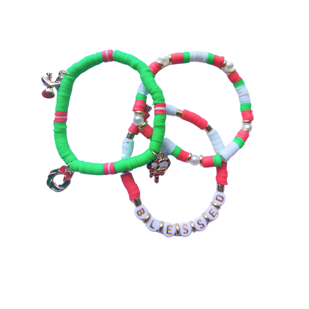 Beaded Bracelets - Christmas