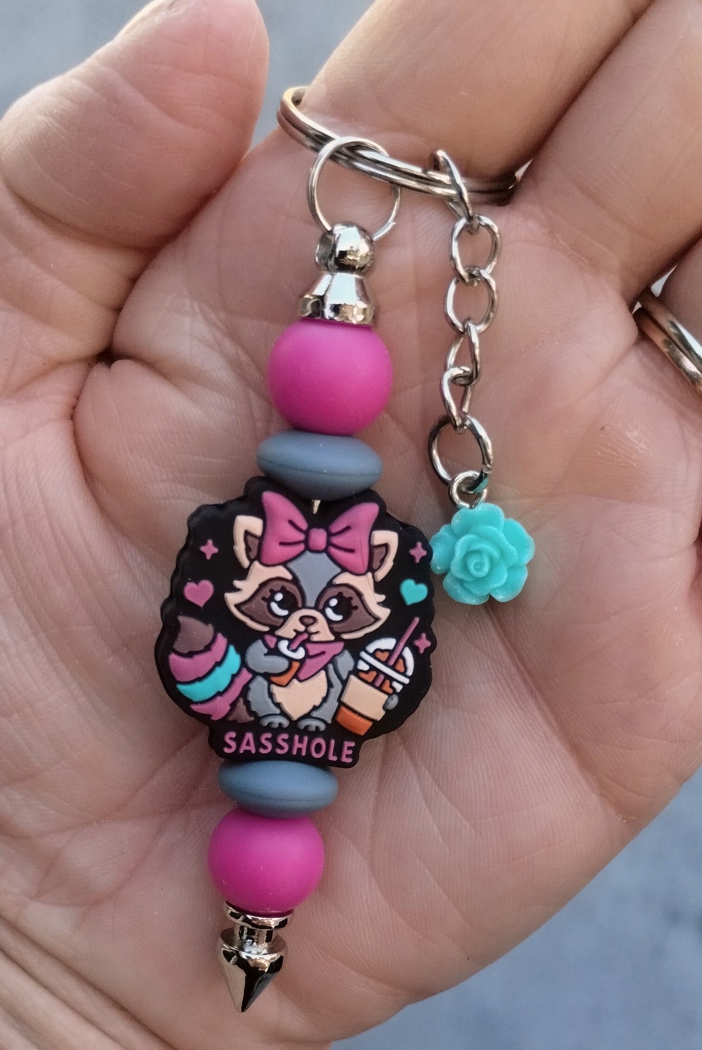 Sassy Raccoon Keychain