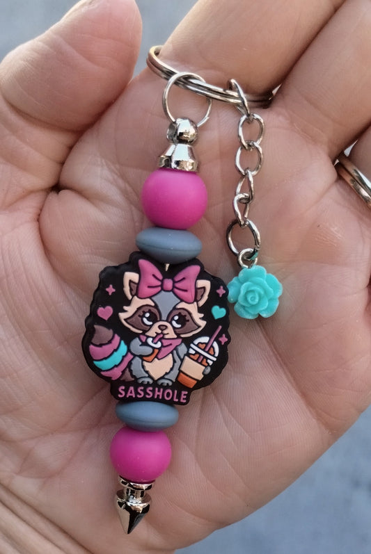 Sassy Raccoon Keychain