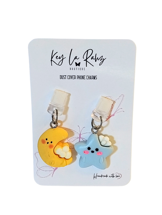 Star and Moon Phone Charm