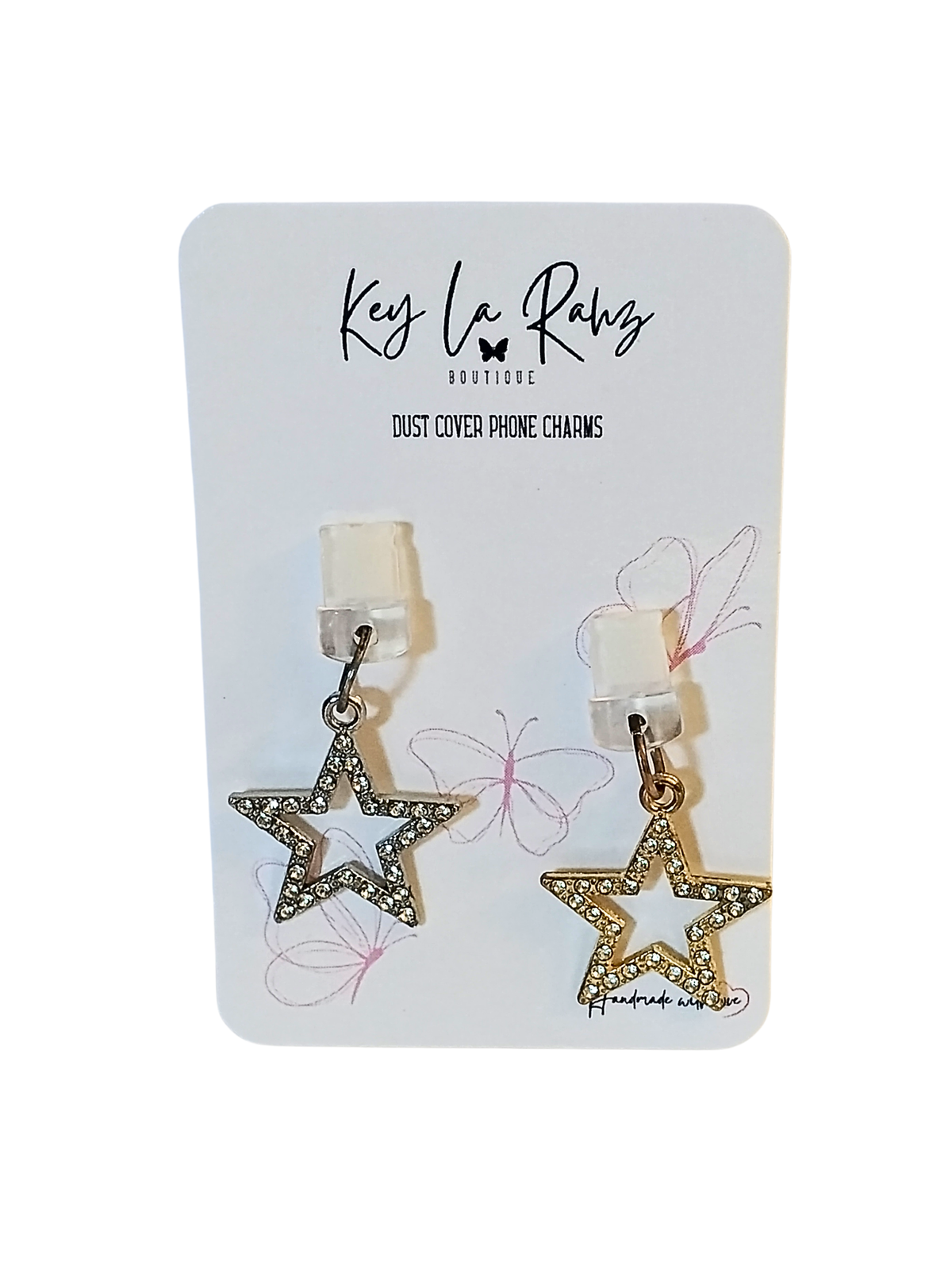 Gold and Silver Stars Phone Charm